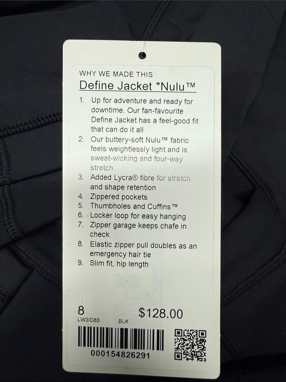 LuluLemon Define Jacket Nulu in Black - Picture 8 of 8